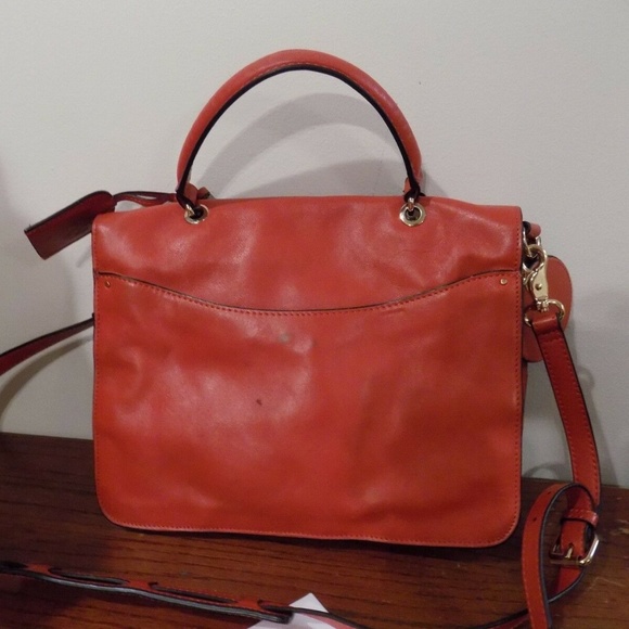 TORY BURCH Vintage Tangerine Orange Leather Purse - Picture 4 of 8